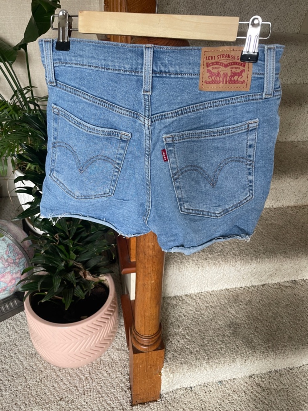 Levis High Rise Light Blue Denim Cutoff Shorts 26